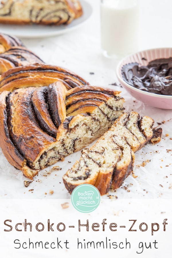 Ein Hefezopf mit Schokoladenfüllung, der einfach immer gut ankommt! Das beste Rezept für einen Schoko-Hefe-Zopf wie frisch vom Bäcker.