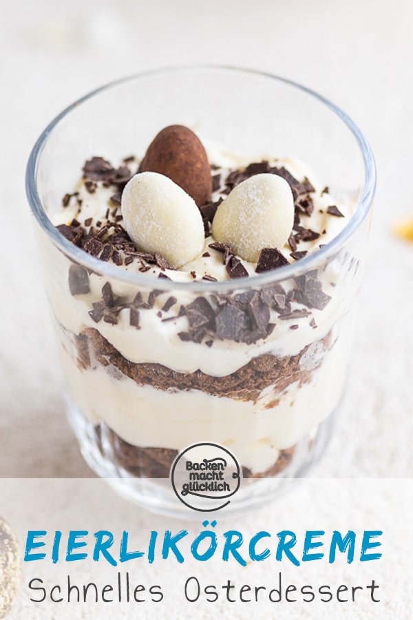 Dieses traumhaft cremige Eierlik&ouml;r-Dessert mit Mascarponecreme zergeht nur so auf der Zunge! Eine tolle Idee, falls ihr noch auf der Suche nach einem Nachtisch f&uuml;r Ostern seid.