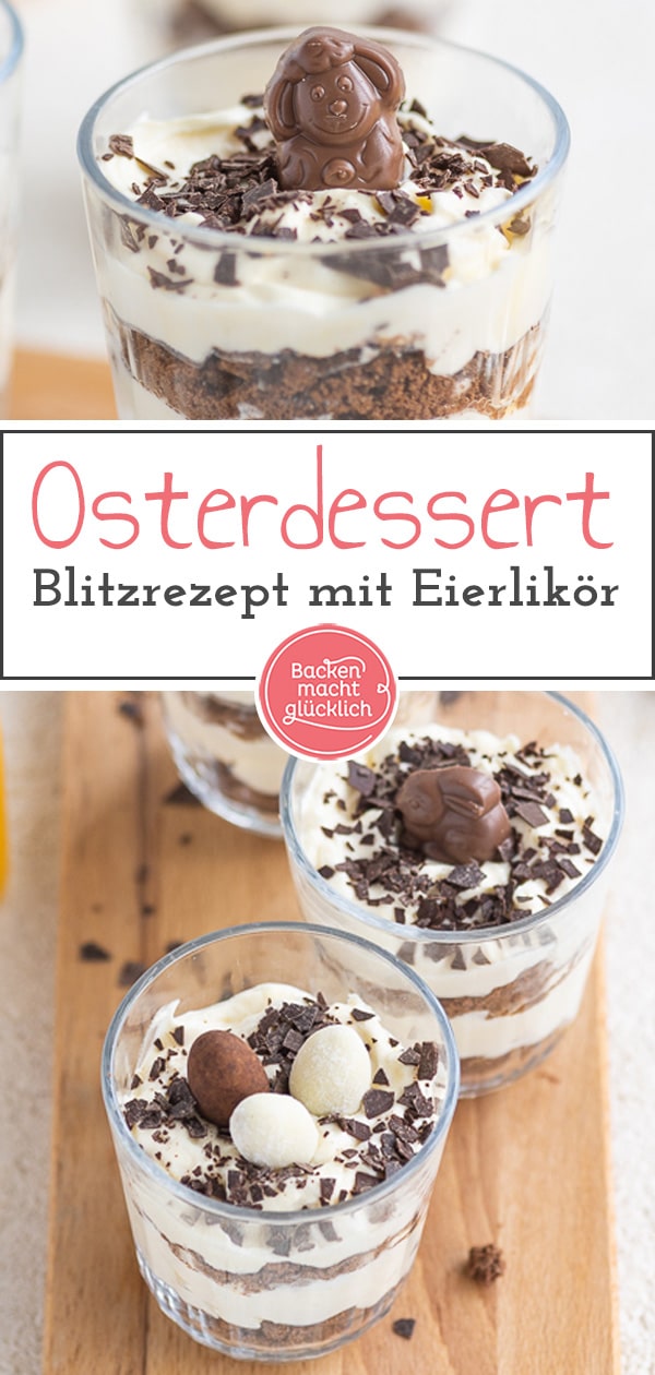 Dieses traumhaft cremige Eierlik&ouml;r-Dessert mit Mascarponecreme zergeht nur so auf der Zunge! Eine tolle Idee, falls ihr noch auf der Suche nach einem Nachtisch f&uuml;r Ostern seid.