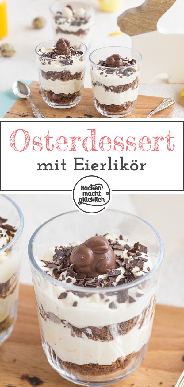 Dieses traumhaft cremige Eierlik&ouml;r-Dessert mit Mascarponecreme zergeht nur so auf der Zunge! Eine tolle Idee, falls ihr noch auf der Suche nach einem Nachtisch f&uuml;r Ostern seid.
