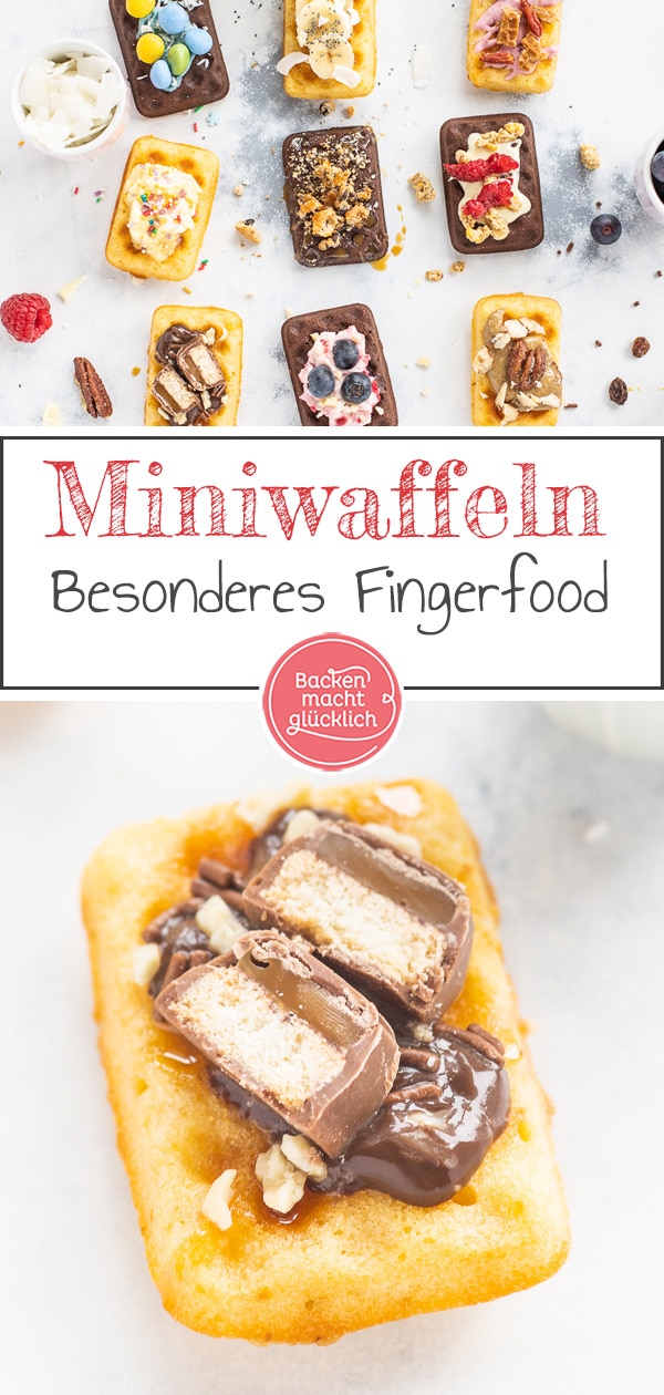Köstliche Mini-Waffeln aus dem Ofen sind der absolute Hit! Die kleinen Waffeln ohne Hefe sind ganz schnell gebacken und lassen sich wunderbar vielfältig dekorieren.