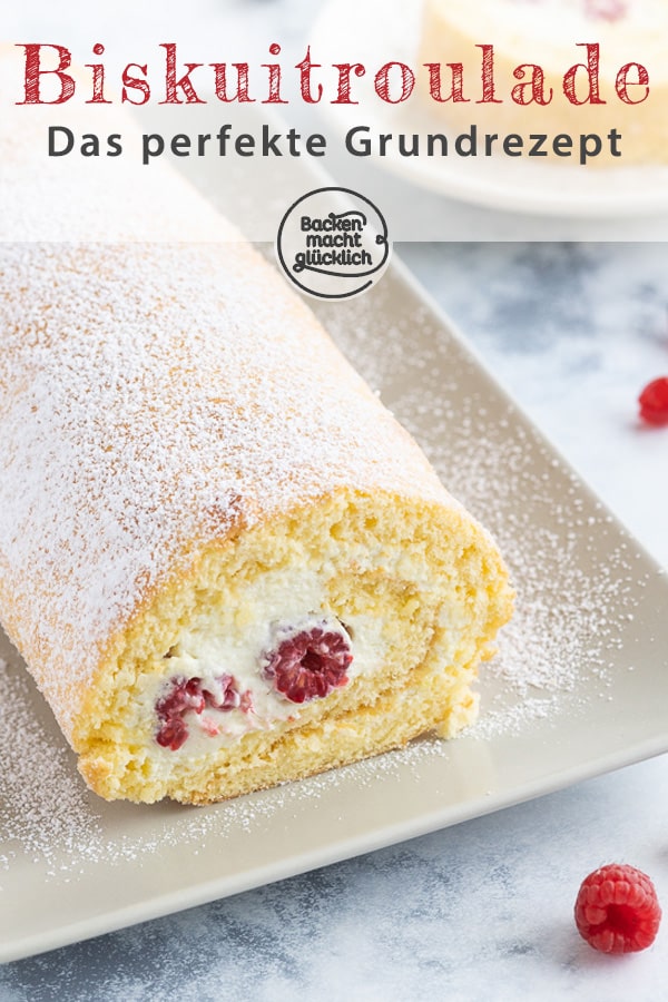 Diese leckere Biskuitrolle gelingt immer: Das beste Grundrezept für eine fluffige und cremige Biskuitroulade, die ihr nach Belieben mit Obst und anderen Zutaten füllen und dekorieren könnt.