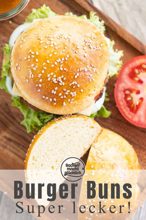 Mit diesem Rezept für Brioche Burger Buns kann der nächste Grillabend kommen! Die Hamburgerbrötchen mit Trockenhefe sind einfach & schnell gemacht.