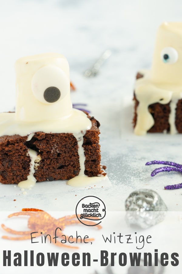 Lust auf leckere, witzige Geister-Brownies für Halloween? Die Brownie-Geister sind super einfach gemacht & echte Hingucker!