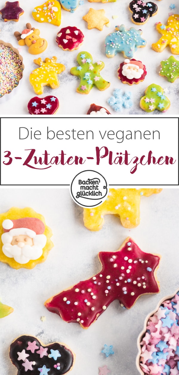 Super einfache und schnelle „Butter-Plätzchen“ aus nur 3 Zutaten – die Ausstechplätzchen sind ein echter Weihnachtsklassiker für Veganer.