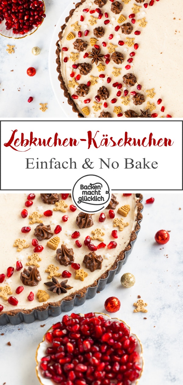 Winterlich, cremig, knusprig, lecker! Diese No Bake Torte mit Lebkuchenboden ist perfekt für die Weihnachtszeit!