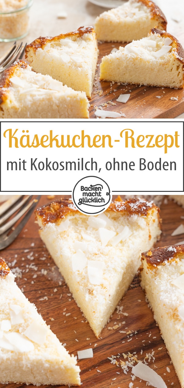 Diesen cremigen Quarkkuchen mit Kokos muss man einfach probieren: Der Kokos-Käsekuchen schmeckt leicht exotisch, schön soft und so lecker!