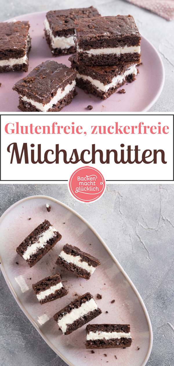 Der Süßigkeiten-Klassiker mal in einer kohlenhydratarmen, glutenfreien Variante. Die glutenfreien Milchschnitten begeistern auch Menschen, die sich normal nicht Low Carb oder zuckerfrei ernähren.