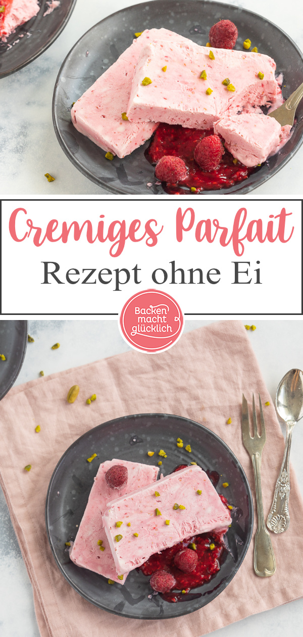 Herrlich sahniges Dessert, für das ihr weder Eismaschine noch Wasserbad braucht. Das Parfait schmeckt mit jeder Beerensorte und versüßt jeden Sommertag.