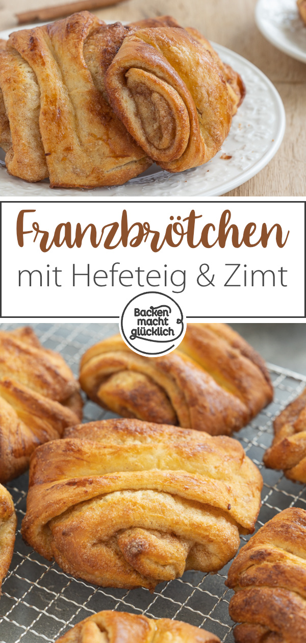 Ein wunderbar duftendes, k&ouml;stliches Kleingeb&auml;ck mit viel Zimtzucker. Die Franzbr&ouml;tchen stammen urspr&uuml;nglich aus dem Norden, sind inzwischen aber in ganz Deutschland beliebt.