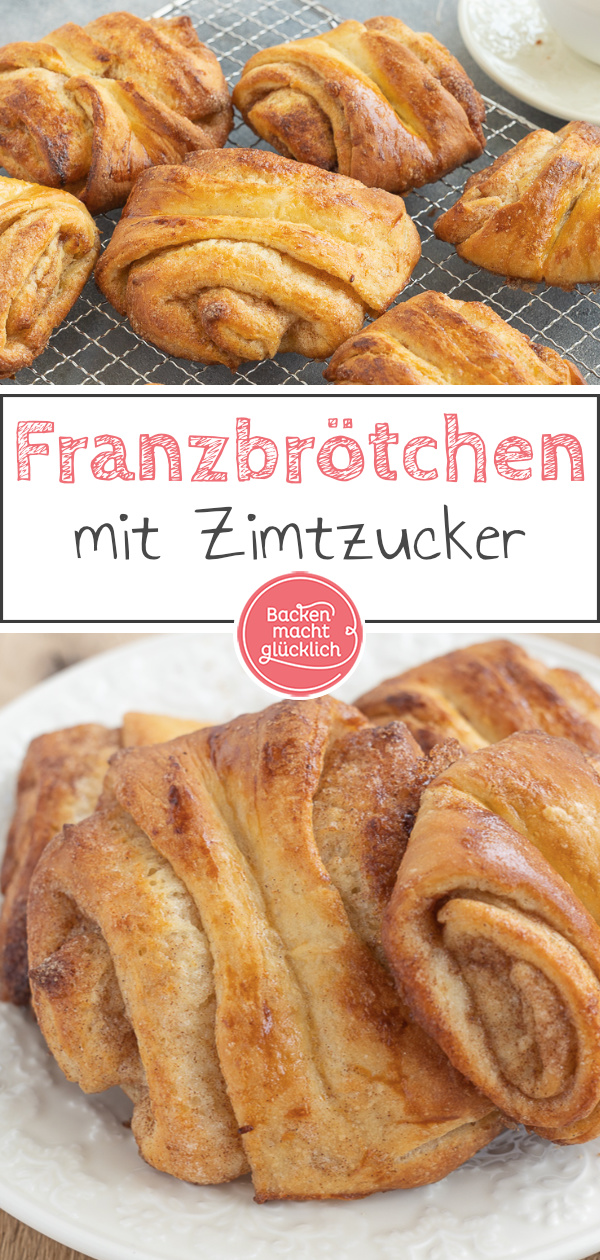 Ein wunderbar duftendes, k&ouml;stliches Kleingeb&auml;ck mit viel Zimtzucker. Die Franzbr&ouml;tchen stammen urspr&uuml;nglich aus dem Norden, sind inzwischen aber in ganz Deutschland beliebt.