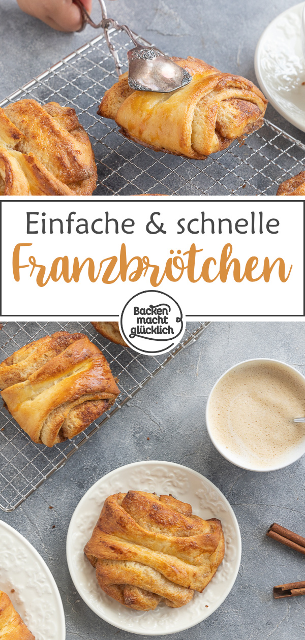 Ein wunderbar duftendes, k&ouml;stliches Kleingeb&auml;ck mit viel Zimtzucker. Die Franzbr&ouml;tchen stammen urspr&uuml;nglich aus dem Norden, sind inzwischen aber in ganz Deutschland beliebt.