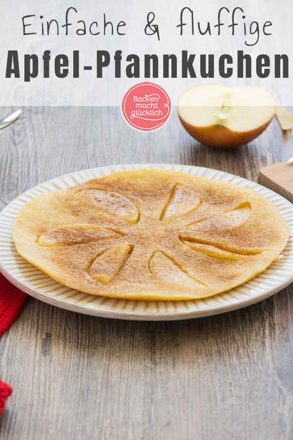 Diese Apfelpfannkuchen sind herrlich fluffig, einfach und schnell gemacht. Omas Pfannkuchen mit Äpfeln und Zimt kommen immer gut an.