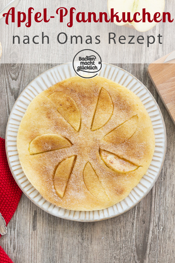 Diese Apfelpfannkuchen sind herrlich fluffig, einfach und schnell gemacht. Omas Pfannkuchen mit Äpfeln und Zimt kommen immer gut an.