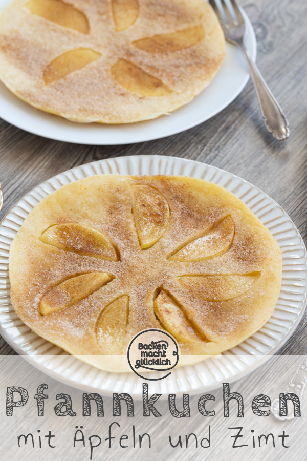 Diese Apfelpfannkuchen sind herrlich fluffig, einfach und schnell gemacht. Omas Pfannkuchen mit Äpfeln und Zimt kommen immer gut an.