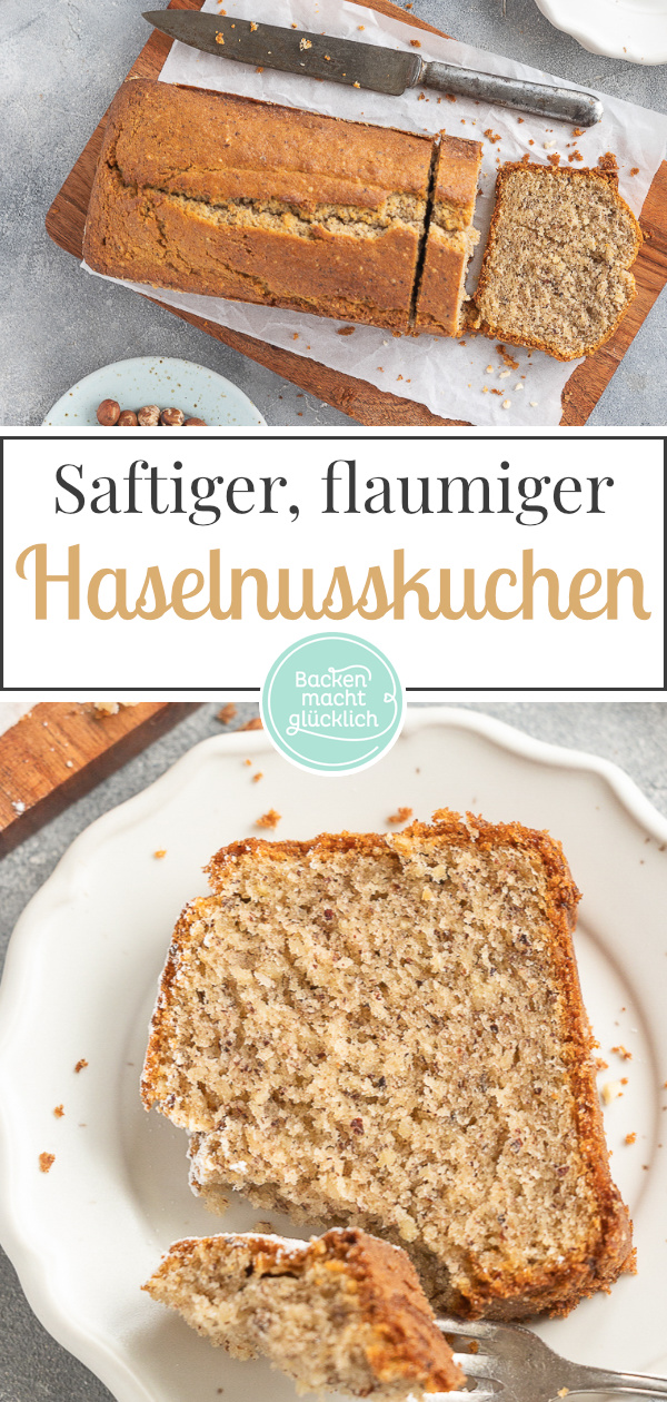 Omas einfaches Rezept für einen saftigen, flaumigen Haselnusskuchen. Aus gutem Grund ist der Nusskuchen ein so beliebter Klassiker!