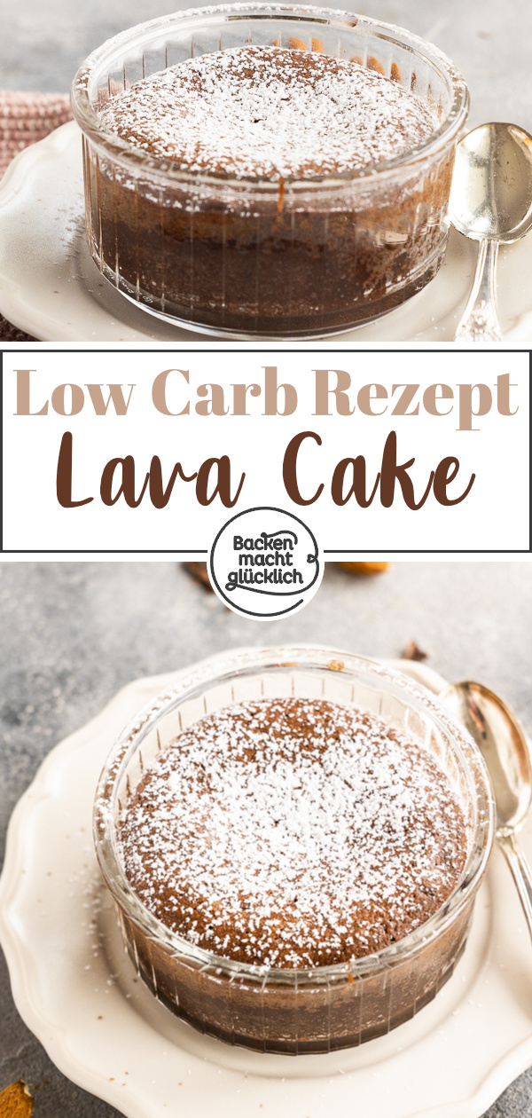 Low Carb Lava Cake ohne Zucker und Mehl: Diese Low Carb Schokoküchlein mit flüssigem Kern schmecken himmlisch.