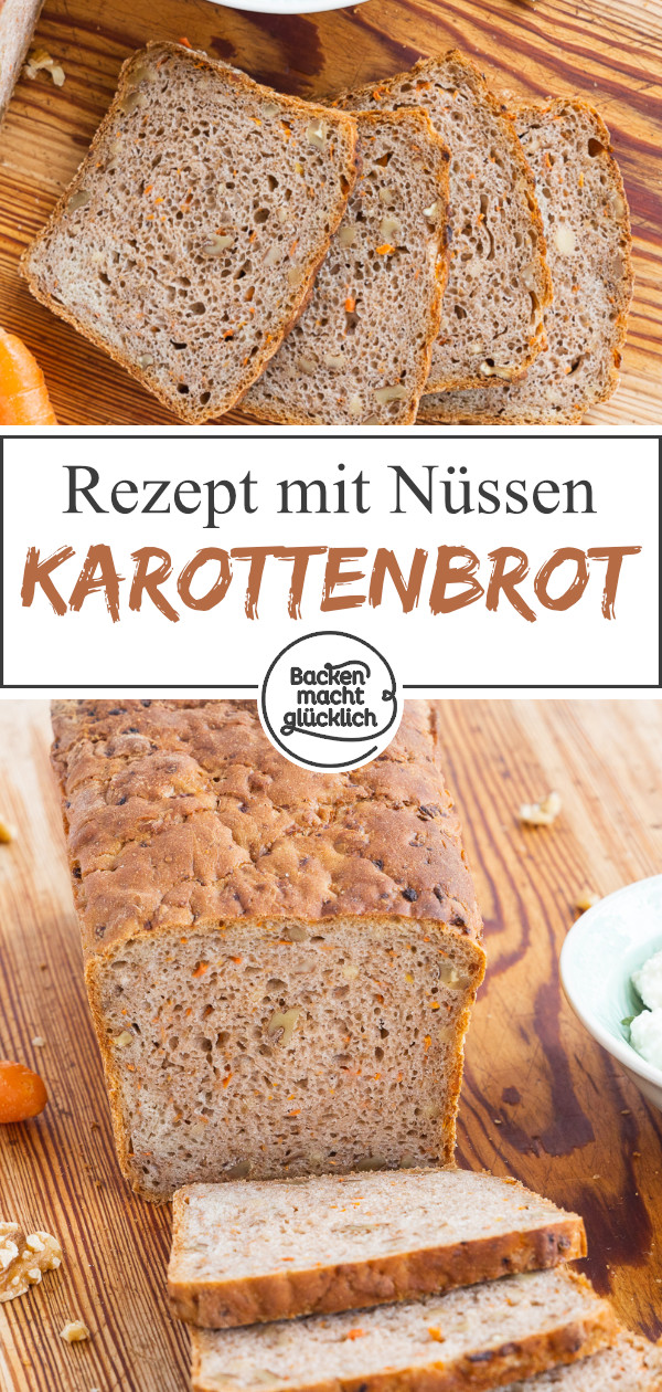 Aromatisch, saftig und kernig: Dieses Walnuss-Karotten-Brot ist klasse! Auch Anf&auml;nger k&ouml;nnen das Nussbrot mit M&ouml;hren einfach backen.