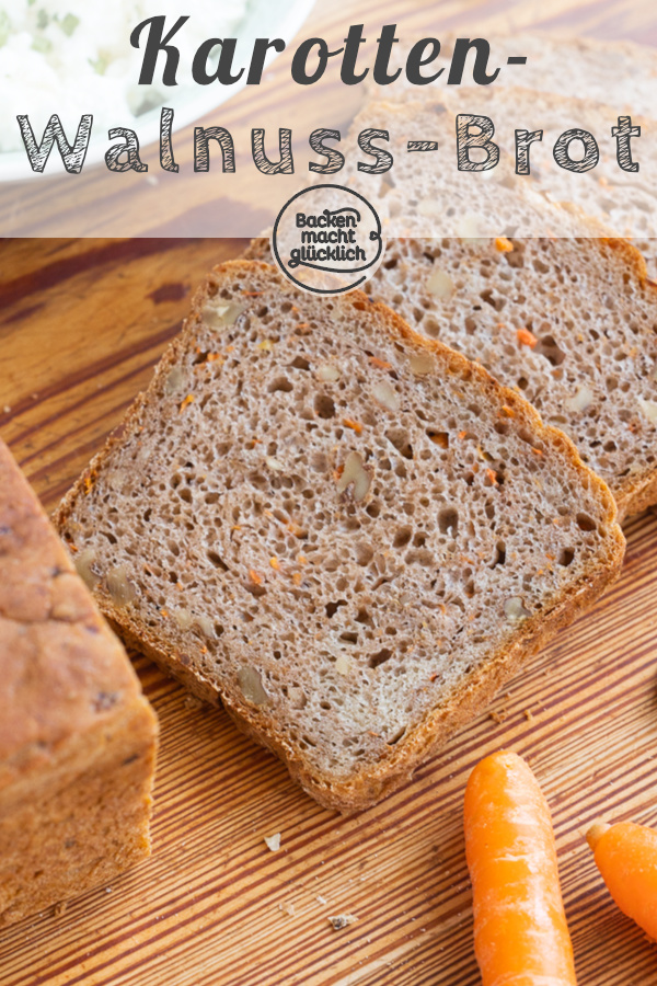 Aromatisch, saftig und kernig: Dieses Walnuss-Karotten-Brot ist klasse! Auch Anf&auml;nger k&ouml;nnen das Nussbrot mit M&ouml;hren einfach backen.