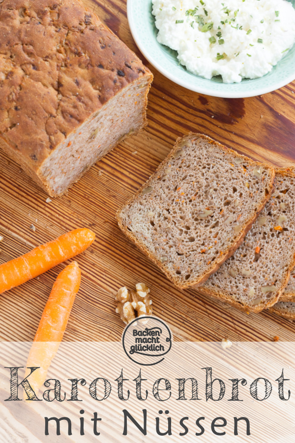 Aromatisch, saftig und kernig: Dieses Walnuss-Karotten-Brot ist klasse! Auch Anf&auml;nger k&ouml;nnen das Nussbrot mit M&ouml;hren einfach backen.