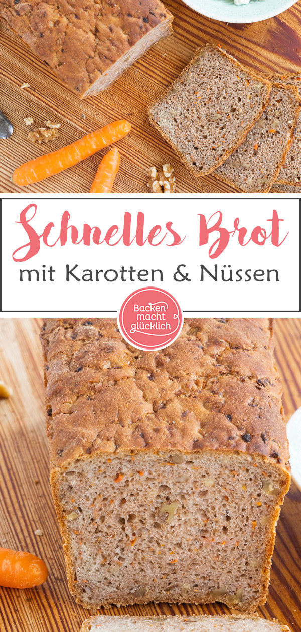 Aromatisch, saftig und kernig: Dieses Walnuss-Karotten-Brot ist klasse! Auch Anf&auml;nger k&ouml;nnen das Nussbrot mit M&ouml;hren einfach backen.