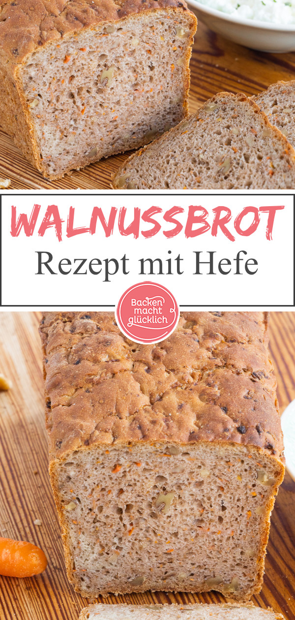 Aromatisch, saftig und kernig: Dieses Walnuss-Karotten-Brot ist klasse! Auch Anf&auml;nger k&ouml;nnen das Nussbrot mit M&ouml;hren einfach backen.