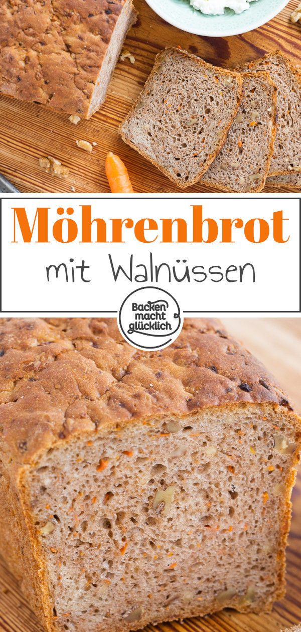 Aromatisch, saftig und kernig: Dieses Walnuss-Karotten-Brot ist klasse! Auch Anf&auml;nger k&ouml;nnen das Nussbrot mit M&ouml;hren einfach backen.