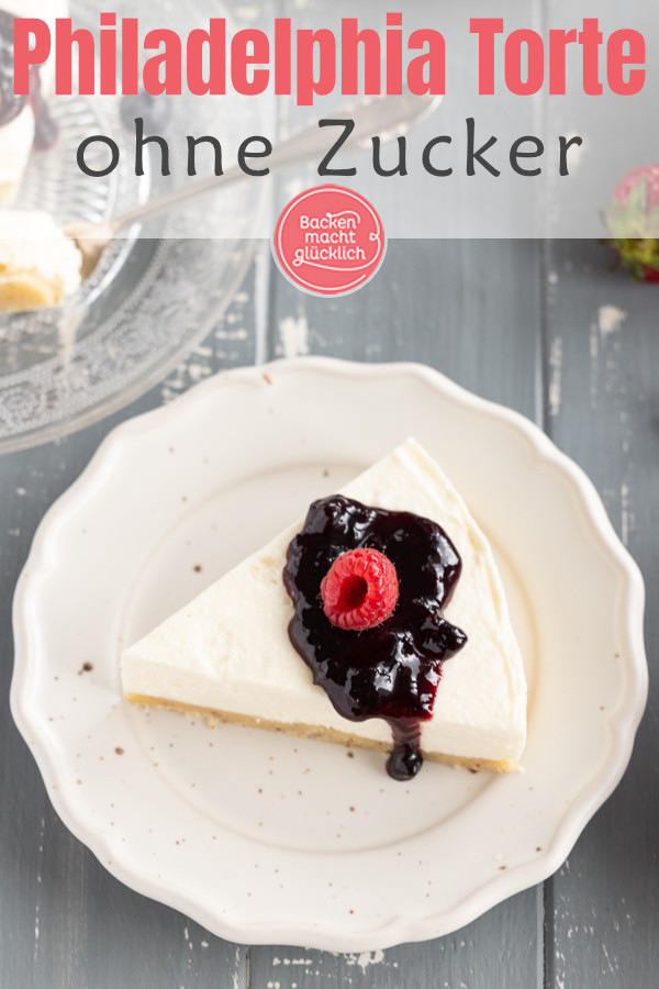 Low Carb Philadelphia Torte ohne Zucker: einfach, schnell, köstlich! Diesen Low Carb Frischkäsekuchen ohne Backen müsst ihr testen ♥
