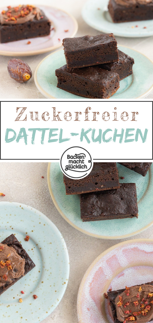 Super aromatischer gesunder Schoko-Dattel-Kuchen ohne Zucker: diesen saftigen Schokokuchen mit Datteln müsst ihr einfach testen ♥