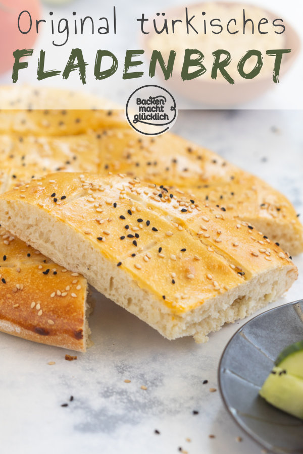 Original-Rezept für Türkisches Fladenbrot: einfach zu backen, schön soft und außen goldgelb-knusprig.