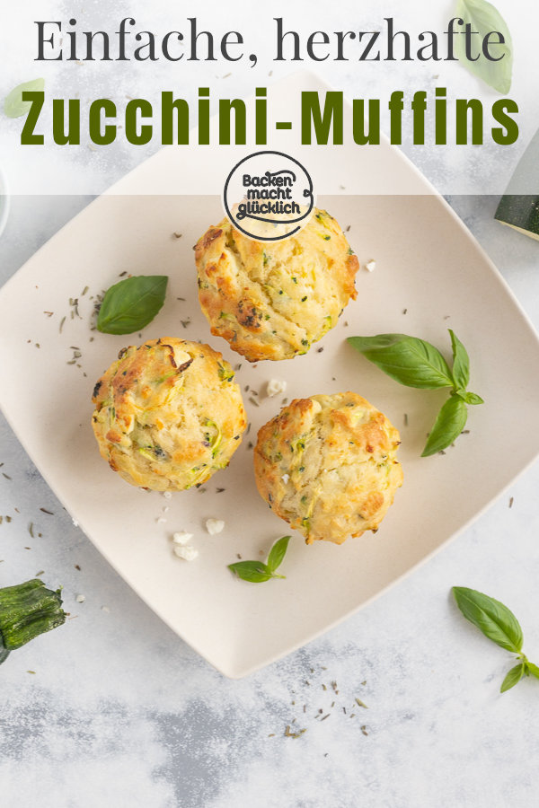 Herzhafte Zucchini-Muffins mit Feta und Kräutern: der perfekte pikante Snack, für Partys oder fürs Büro. Schmeckt auch Kindern!
