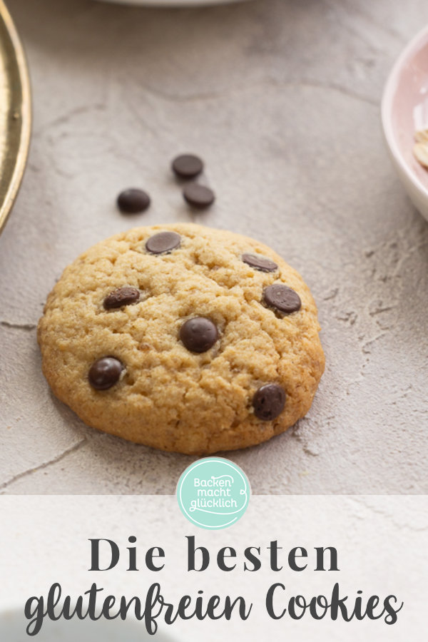 Himmlische Chocolate Chip Cookies ohne Gluten: einfach, nur Standardzutaten, super lecker. Diese glutenfreien Cookies müsst ihr testen.