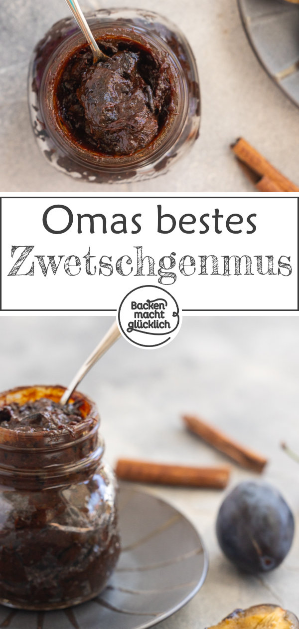 Omas Pflaumenmus-Rezept ist herrlich! Funktioniert im Backofen oder im Topf. Ein köstlicher herbstlicher Brotaufstrich.
