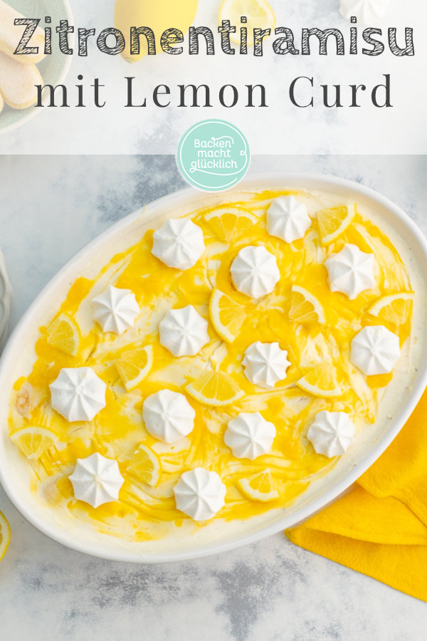 Himmlisches Zitronen-Tiramisu mit Lemon Curd: einfach zu machen, ohne Ei und Alkohol, für die ganze Familie.
