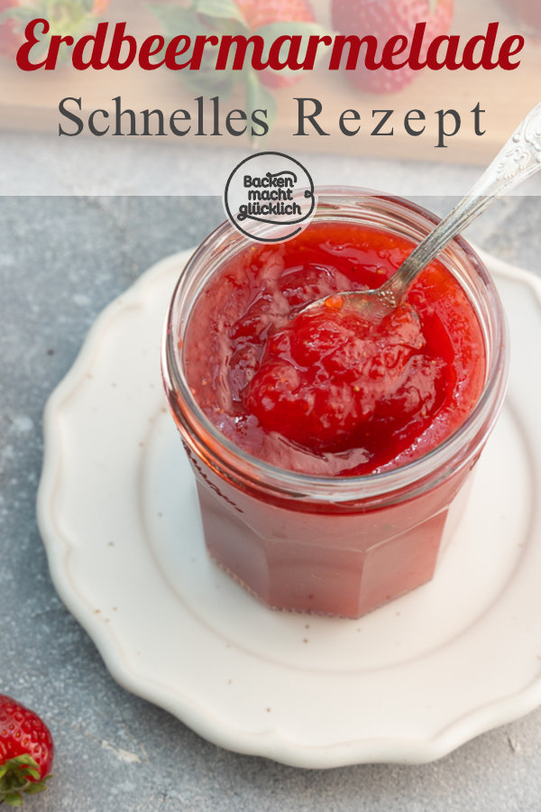 Erdbeermarmelade selber machen aus nur 3 Zutaten. Mit diesem Rezept gelingt euch Omas Erdbeer-Konfitüre garantiert!