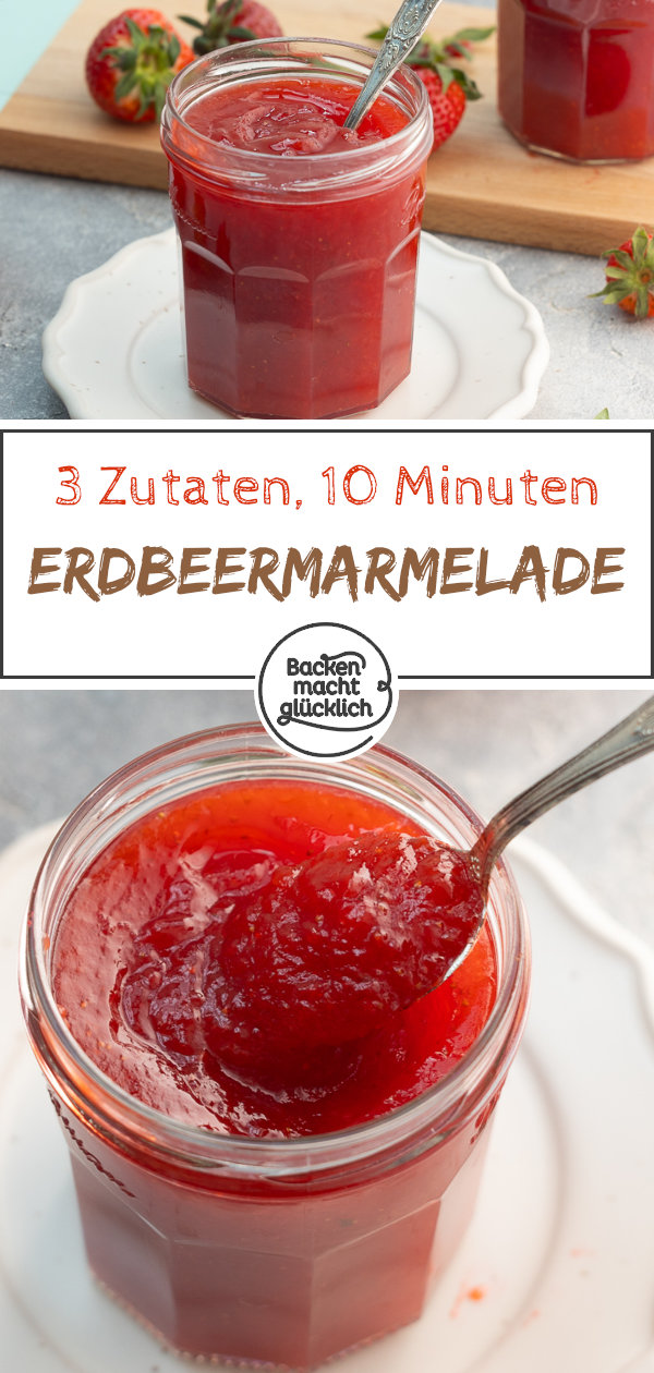 Erdbeermarmelade selber machen aus nur 3 Zutaten. Mit diesem Rezept gelingt euch Omas Erdbeer-Konfitüre garantiert!