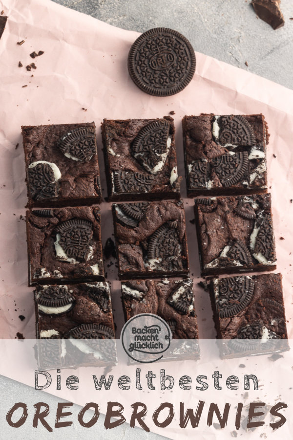Die besten Oreo-Brownies: saftig, schokoladig, chewy. Dieses einfache Rezept für Brownies mit Oreo-Topping müsst ihr testen!