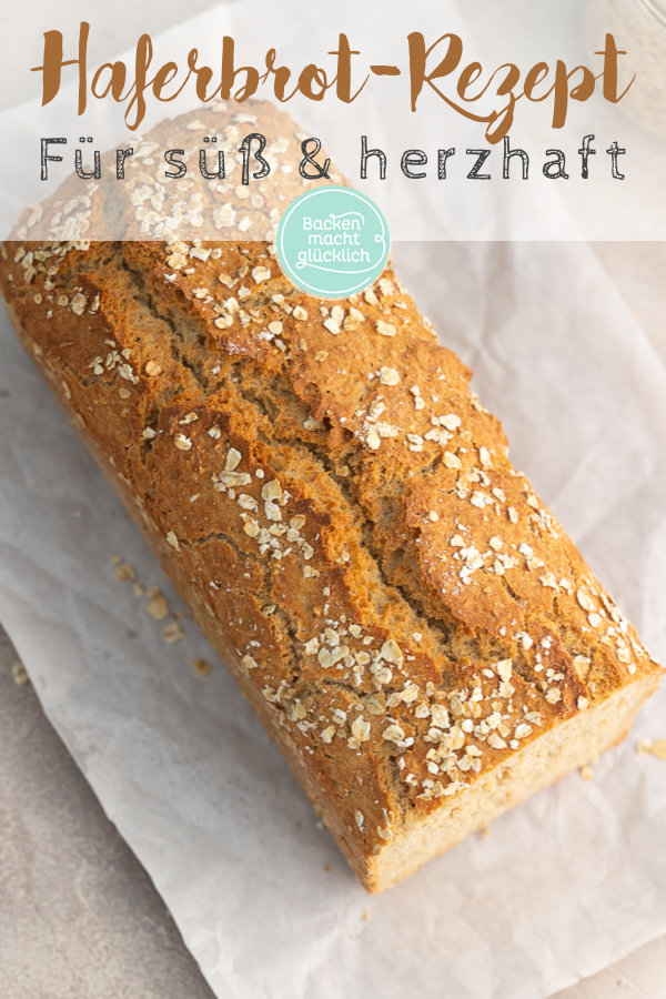Einfaches, schnelles Haferflockenbrot mit Hefeteig. Nur 10 Minuten Vorbereitung und kurze Gehzeit.