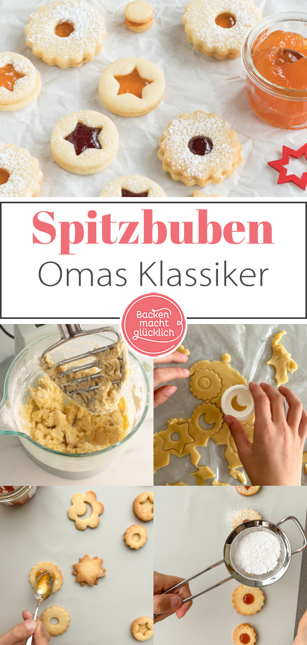 Bei den herrlich m&uuml;rben Spitzbuben von Oma l&auml;uft mir jedes Mal das Wasser im Mund zusammen. Das Rezept f&uuml;r die mit Marmelade gef&uuml;llten Weihnachtspl&auml;tzchen ist dabei ganz einfach. 
