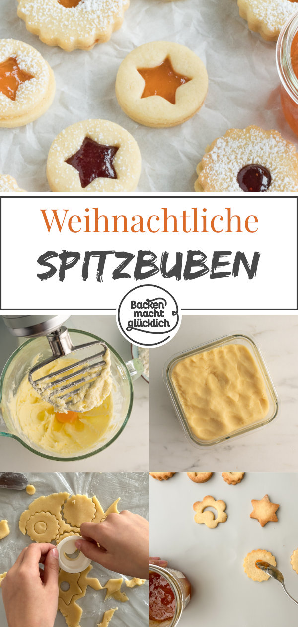 Bei den herrlich m&uuml;rben Spitzbuben von Oma l&auml;uft mir jedes Mal das Wasser im Mund zusammen. Das Rezept f&uuml;r die mit Marmelade gef&uuml;llten Weihnachtspl&auml;tzchen ist dabei ganz einfach. 