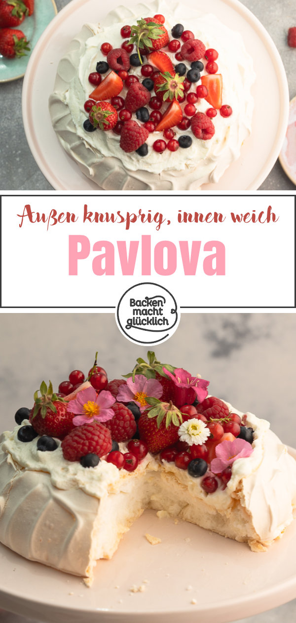 Außen knusprig, innen samtig: Mit unserem Pavlova-Rezept inkl. vieler Tipps gelingt euch die Baisertorte mit Früchten garantiert!