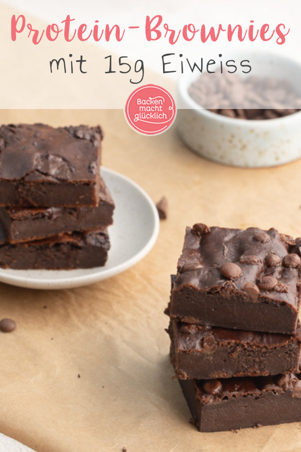 Super schokoladige Protein-Brownies mit 15g Eiweiß pro Stück: einfach, schnell, zuckerfrei und so lecker!