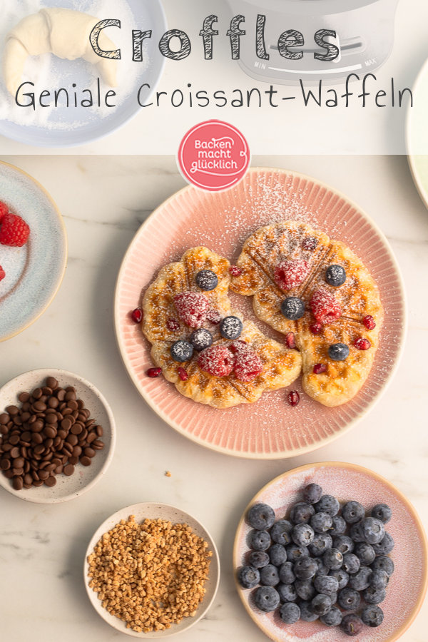 Croffles sind der Hit. Diese trendigen Croissant-Waffeln sind gerade für Familien und Kinder eine super witzige Idee.