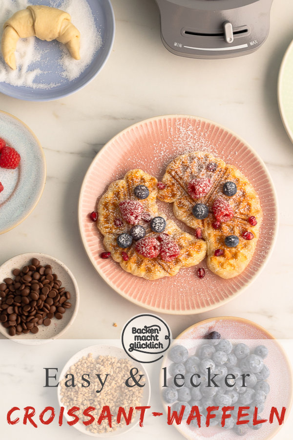 Croffles sind der Hit. Diese trendigen Croissant-Waffeln sind gerade für Familien und Kinder eine super witzige Idee.