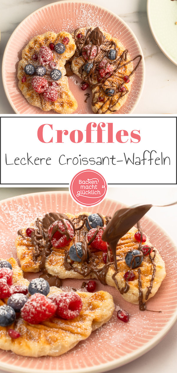 Croffles sind der Hit. Diese trendigen Croissant-Waffeln sind gerade für Familien und Kinder eine super witzige Idee.