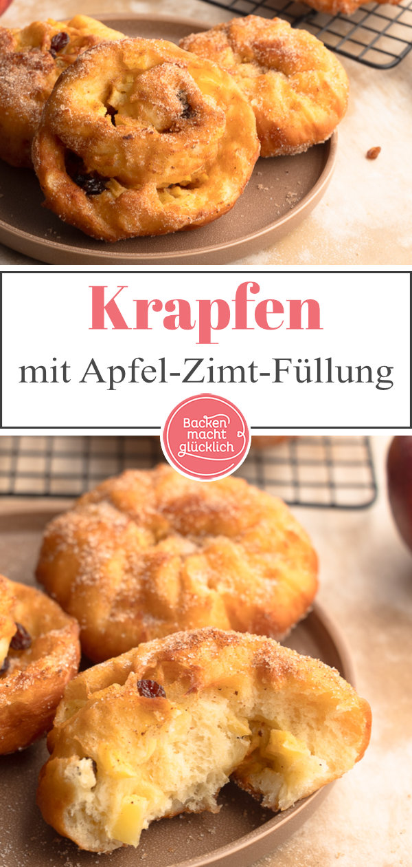 Ausgebackene bayerische Apfelkrapfen nach Omas Rezept. Eine Süßspeise für die Seele!