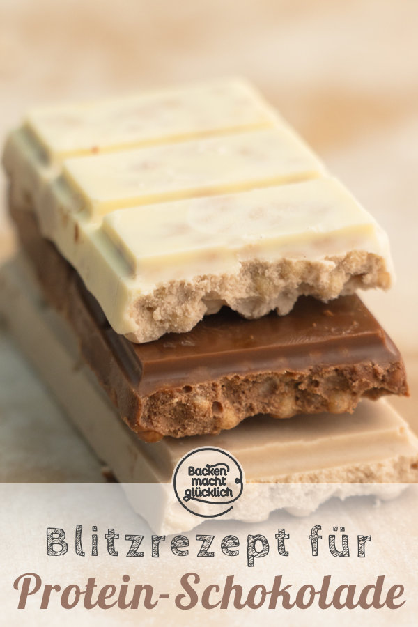 Einfaches 5-Minuten-Rezept für zuckerfreie High Protein Schoko-Tafeln, die besser schmecken als gekaufte ♥
