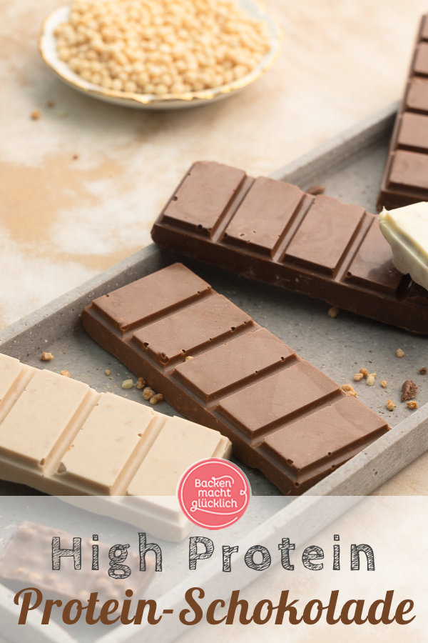 Einfaches 5-Minuten-Rezept für zuckerfreie High Protein Schoko-Tafeln, die besser schmecken als gekaufte ♥